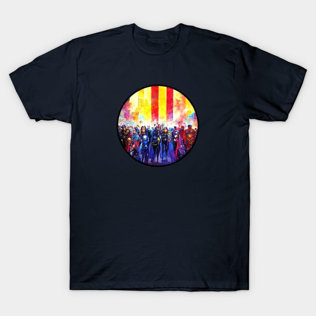 Outside Comic-Con Painting - Circle T-Shirt by Nightwing Futures